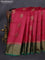 Banarasi tussar silk saree maroon and green with thread & zari woven buttas and woven border