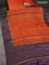 Banarasi tussar silk saree orange and purple with thread & zari woven buttas and woven border