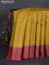 Banarasi tussar silk saree mustard yellow and maroon with allover thread & zari woven buttas and woven border