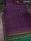 Banarasi tussar silk saree purple and green with thread & zari woven buttas and temple design woven border