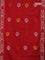 Jaipur cotton saree red with batik prints and printed border