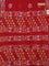 Jaipur cotton saree red with batik prints and printed border