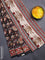 Jaipur cotton saree black and marron with allover kalamkari prints and printed border