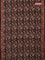 Jaipur cotton saree black and marron with allover kalamkari prints and printed border