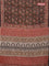 Jaipur cotton saree black and marron with allover kalamkari prints and printed border