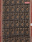 Jaipur cotton saree black and beige rust shade with allover kalamkari prints and printed border