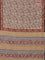 Jaipur cotton saree beige and maroon with allover kalamkari prints and printed border
