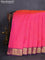 10 yards silk cotton saree dual shade of pinkish orange and blue with plain body and zari woven border