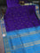 10 yards silk cotton saree blue and cs blue with allover vairaosi pattern & zari buttas and zari woven border