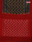 Ikat cotton saree elephant grey and red with allover ikat weaves and simple border