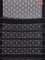 Ikat cotton saree grey and black with allover ikat weaves and simple border