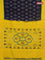 Ikat cotton saree peacock blue and yellow with allover ikat butta weaves and simple border