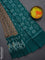 Ikat cotton saree dark sandal and teal green with allover ikat butta weaves and long ikat style border