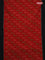 Ikat cotton saree red and black with allover ikat butta weaves and simple border