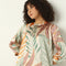 Band Collar Below Knee Three-Fourth Sleeve Flare Fit Printed Kurta