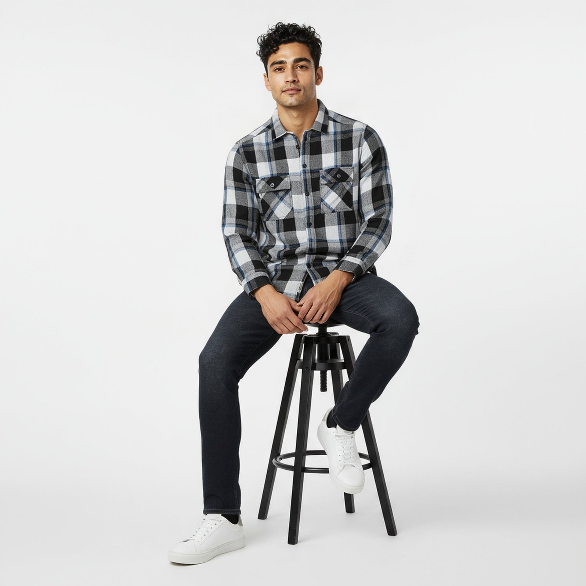 Checkered Cotton Explorer Shacket Shirt