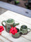 Emerald Hand-Thrown Dimpled Ceramic Tea Pot