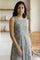 Blue Block Printed Pure Cotton A-line Dress