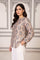 Beige Floral Printed Straight Cotton Top