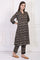 Black Floral Printed Embellished A-Line Cotton Kurta with Straight Pant and Dupatta Set