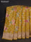 Banarasi tissue silk saree yellow with allover zari woven mina weaves and zari woven border