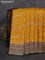 Banarasi georgette saree mustard yellow and black with allover thread & zari pichwai weaves and woven border