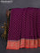 Banarasi crepe saree purple and red with woven buttas and woven border