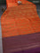 Banarasi tussar silk saree rustic orange and purple with thread & zari woven buttas and woven border