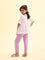 Girls Solid Baby Lilac Ankle Length Leggings