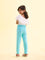 Girls Solid Baby Mint Ankle Length Leggings