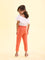 Girls Solid Light Coral 3/4th Leggings