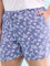 Women Printed Blue Woven Viscose Lounge Shorts