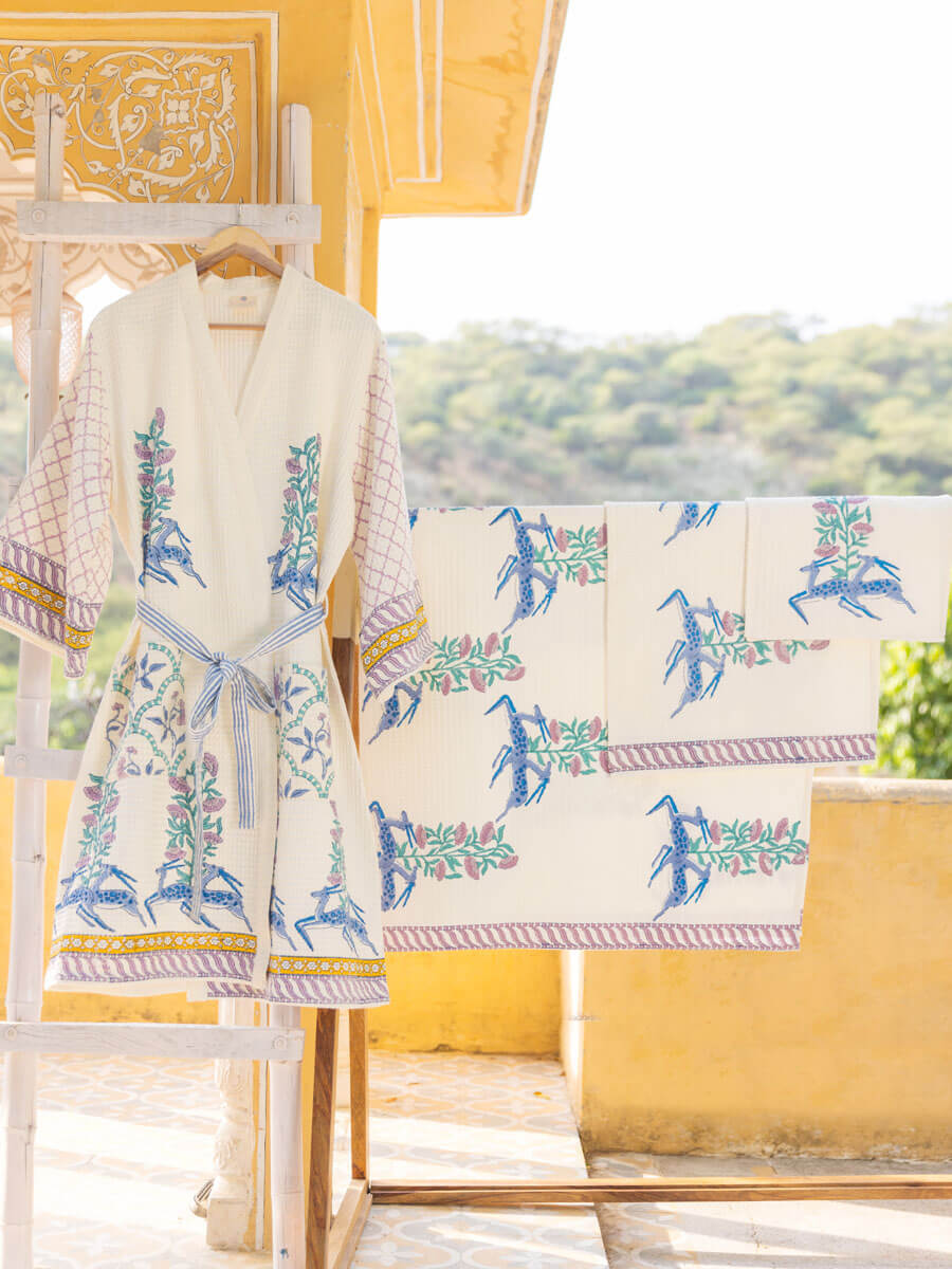 Set of 6 - Harini Block Printed Bath Set