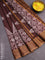 Bhagalpuri saree coffee brown with butta prints and zari woven border