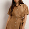 Below Knee Flare Fit Solid Dress