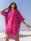 'I Love Pink' Oversized Asymmetrical Modal Long Shirt