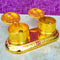 Brass Kumkum Box, Round Shaped Double Sindoor Box