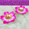 Brass Kamal Diya, Pink Colour Akhand Diya, Decorative Diwali Diya