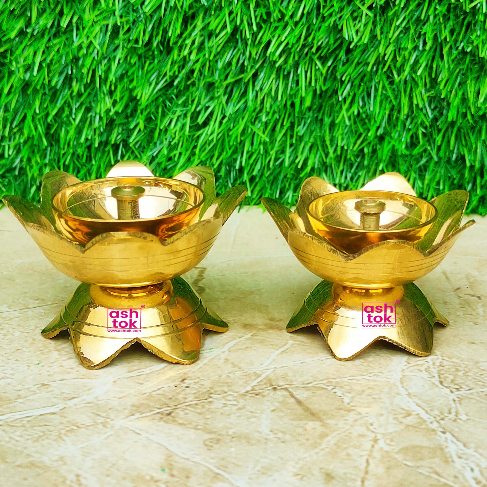 Brass Kamal Diya, Handcrafted Decorative Oil Diya