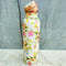 Pure Copper Printed Water Bottle with White Floral Printed Design, Capacity - 1000 ml