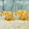 Brass Coloured Elephant Idols, Handcraft Decorative Item, Gift Item (Pack of 2 Pcs)