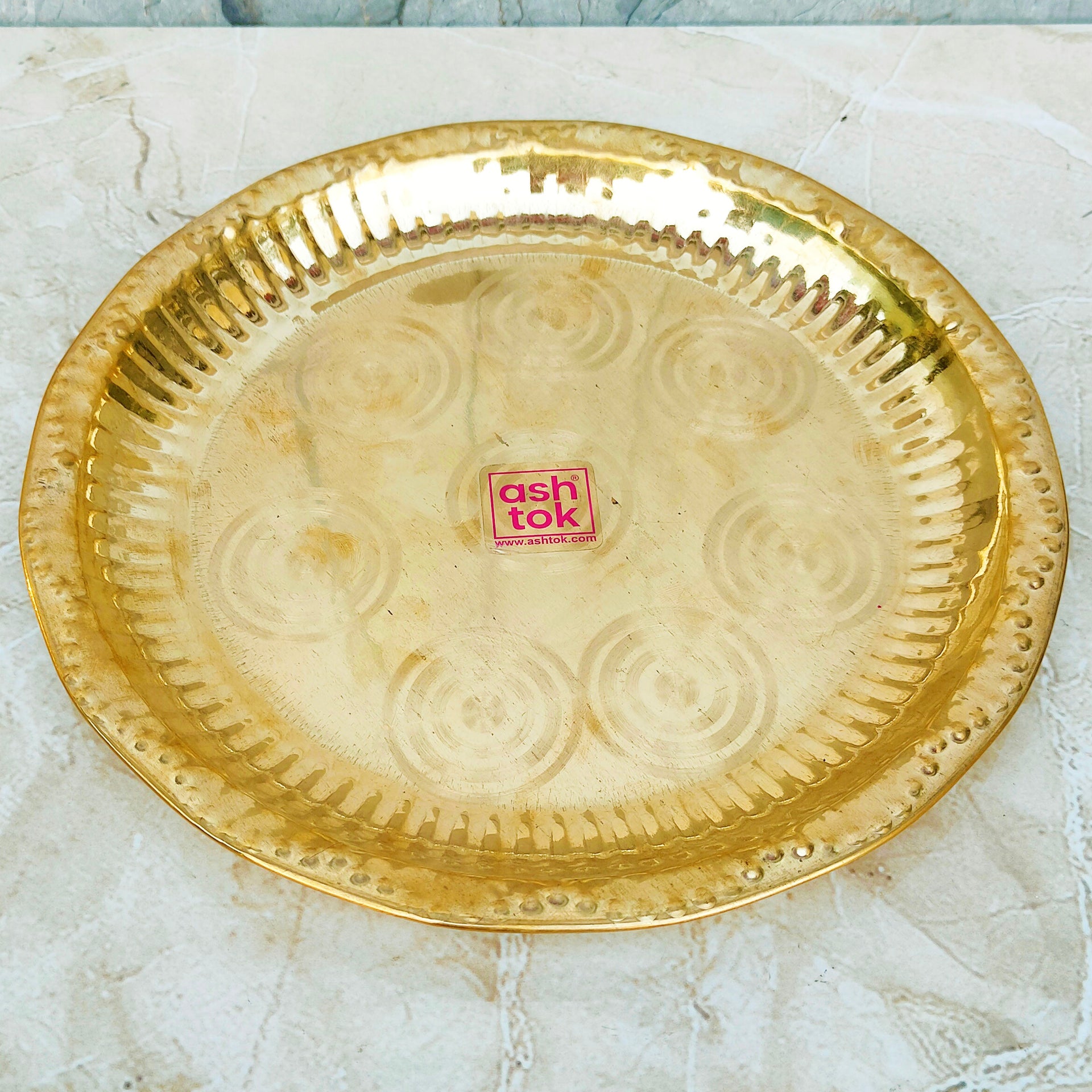 Brass Puja Plate, Multipurpose Plate, Puja Thali (Dia 10.5 Inches)