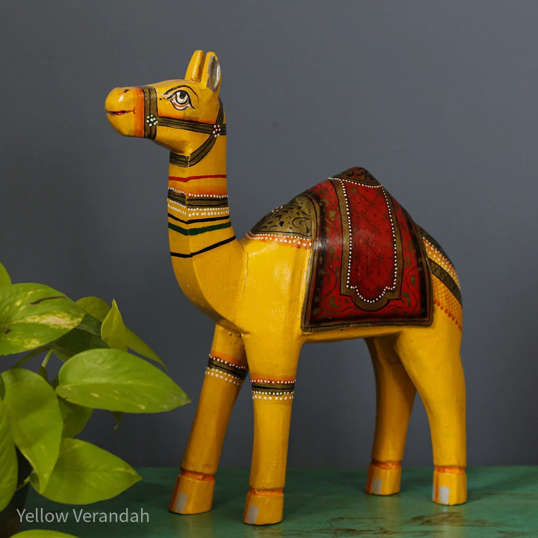 Wooden Camel Sculpture