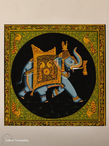 Original Mughal Painting - Elephant