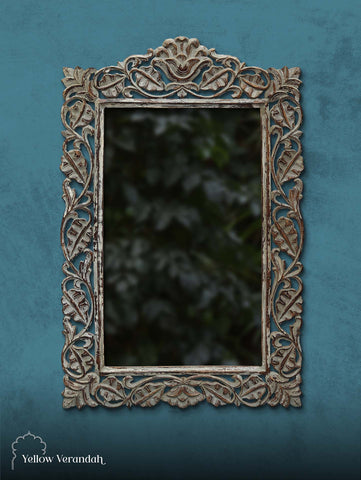 Victorian Wooden Carving Mirror