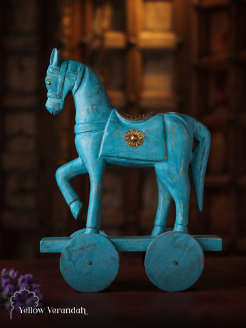 Wooden Horse on Wheel