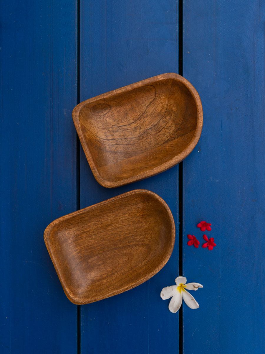 Set of 2 - Wooden Meadow Bowl