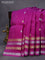 Banarasi organza silk saree purple with allover thread & zari woven buttas and long zari woven border