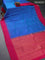 Pure kanjivaram silk saree dual shade of blue and pink with allover zari weaves and simple border