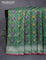 Banarasi handloom dupion silk saree green and dark pink with allover thread & zari woven patola weaves and zari woven border